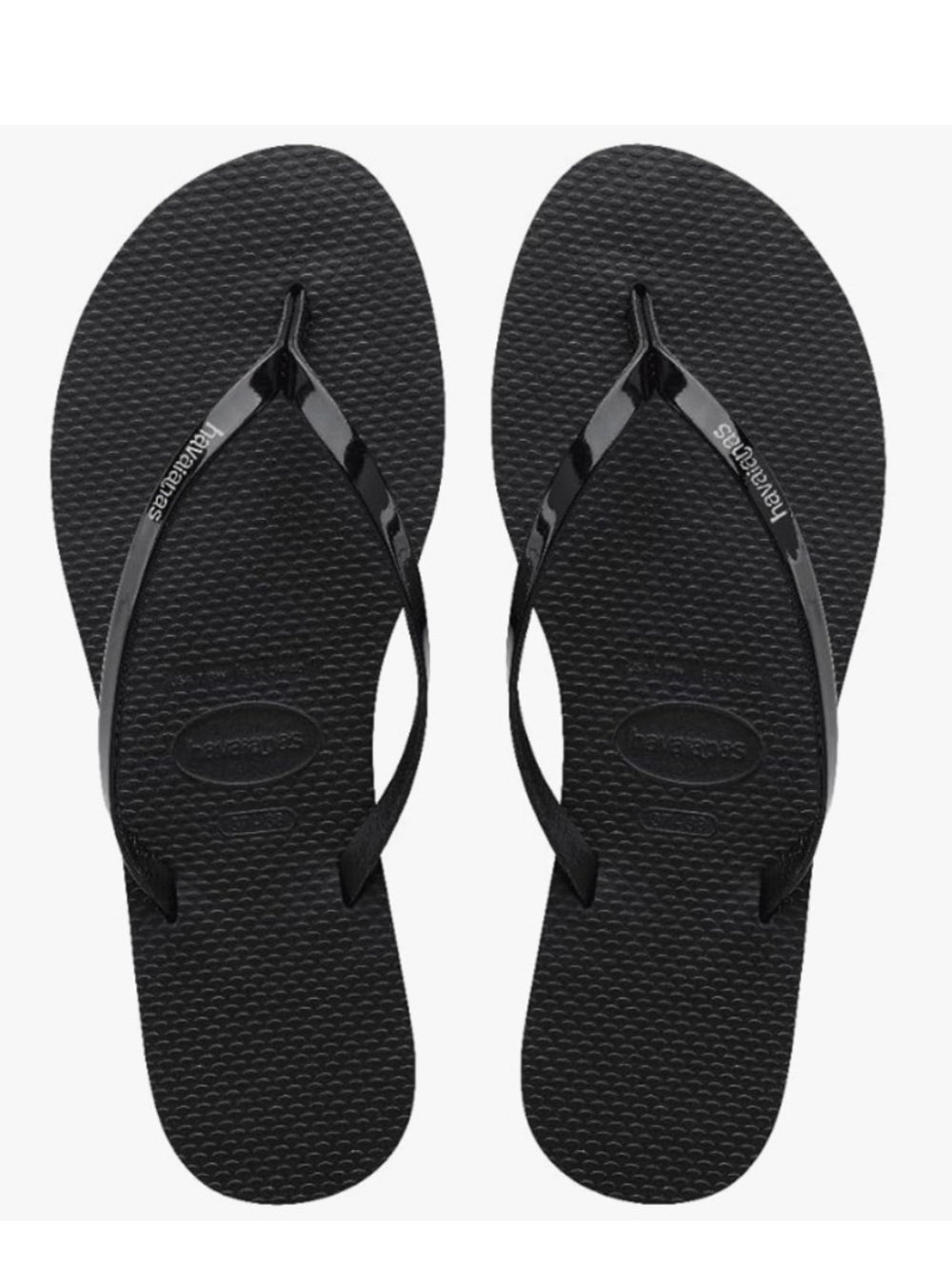 Havaianas black metallic logo flip flop Size 39-40